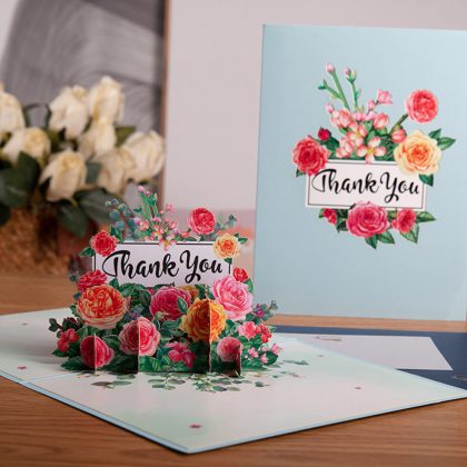 3D Small Fresh Flowers Greeting Card With Envelope