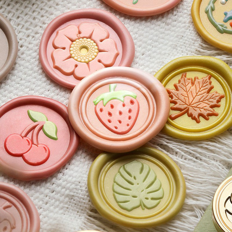 Flower Stamps Sealed Wax Badge